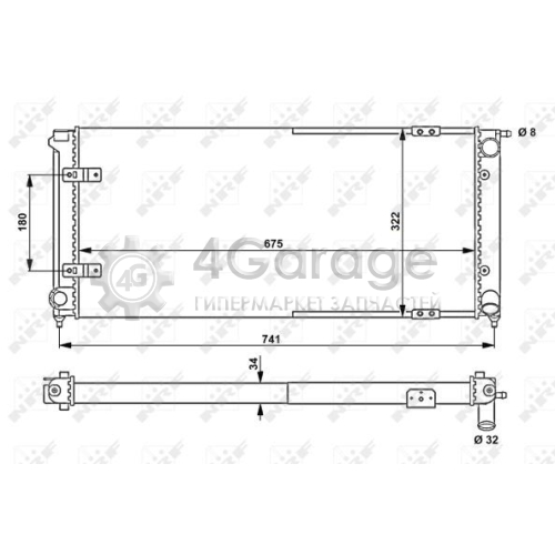 NRF 58712 Радиатор охлаждение двигателя
