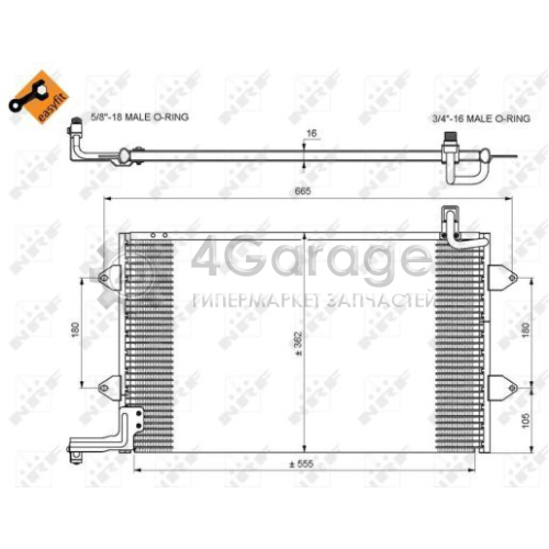 NRF 35584 Конденсатор кондиционер EASY FIT