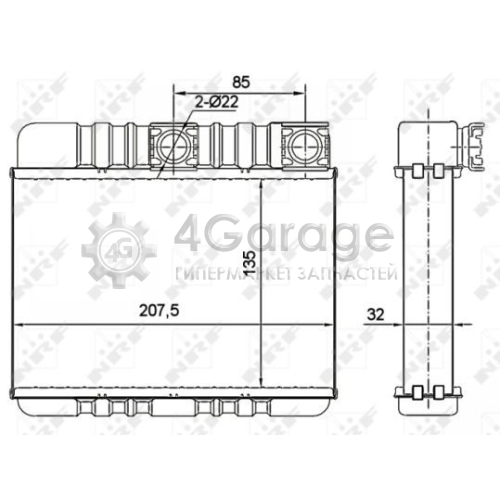 NRF 54277 Теплообменник отопление салона EASY FIT