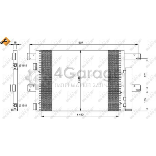 NRF 35896 Конденсатор кондиционер EASY FIT