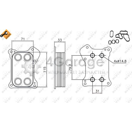 NRF 31167 масляный радиатор двигательное масло EASY FIT