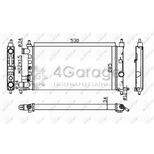 NRF 58155 Радиатор охлаждение двигателя