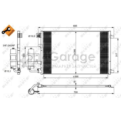 NRF 350042 Конденсатор кондиционер EASY FIT