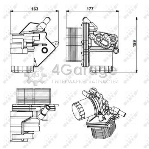 NRF 31238 масляный радиатор двигательное масло