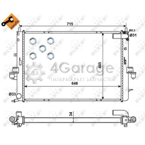 NRF 55319 Радиатор охлаждение двигателя EASY FIT
