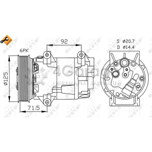 NRF 32208 Компрессор кондиционер EASY FIT