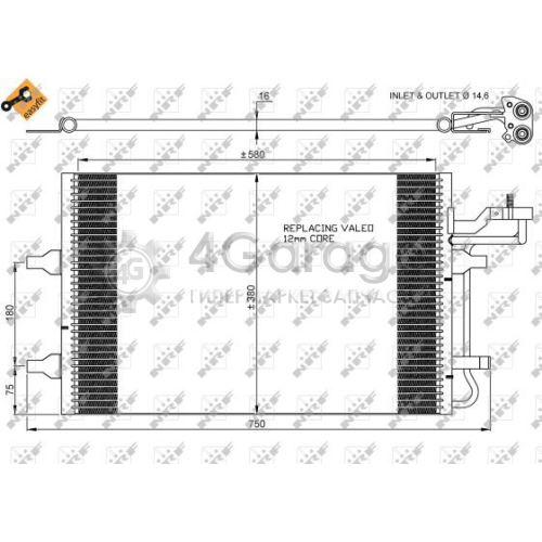 NRF 35770 Конденсатор кондиционер EASY FIT