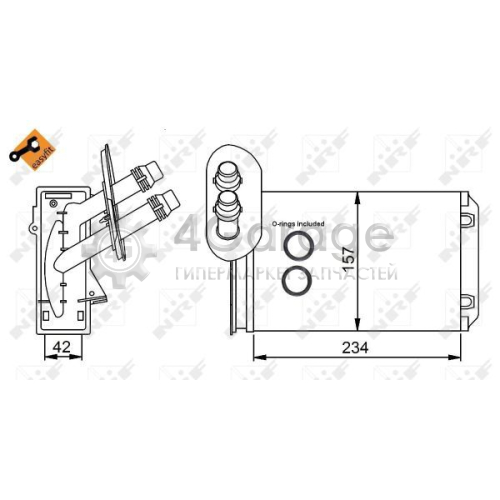 NRF 58223 Теплообменник отопление салона EASY FIT