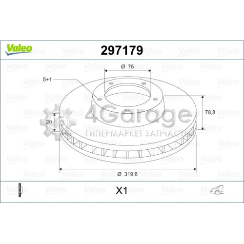 VALEO 297179 Диск тормозной BMW X5 (2006>)