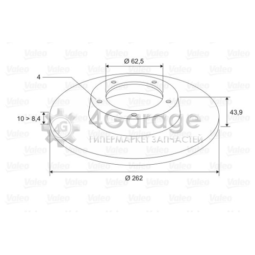 VALEO 297456 Диск тормозной