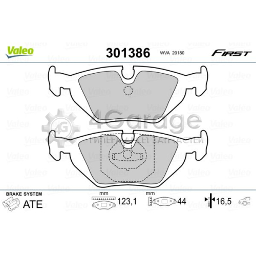 VALEO 301386 Колодки торм. зад.BME E36