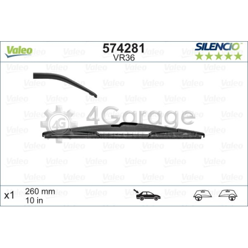 Щетка стеклоочистителя VM36. 1 шт VALEO 574281 в Ростове-на-Дону