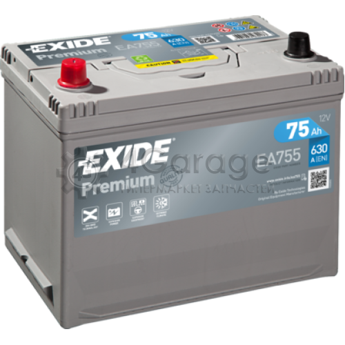 EXIDE EA755 Стартерная аккумуляторная батарея PREMIUM ***