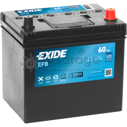 Аккумуляторная батарея Start-Stop EFB (12V 60Ah 520A B00) EXIDE EL604 в Нижнем Новгороде