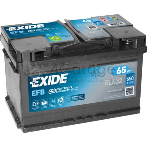 EXIDE EL652 Аккумулятор автомобильный EXIDE EL652 65 Ач