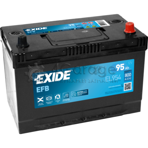 Аккумулятор автомобильный EXIDE Start Stop EFB 12V 95Ah 800A B1 el954 EXIDE EL954 в Москве