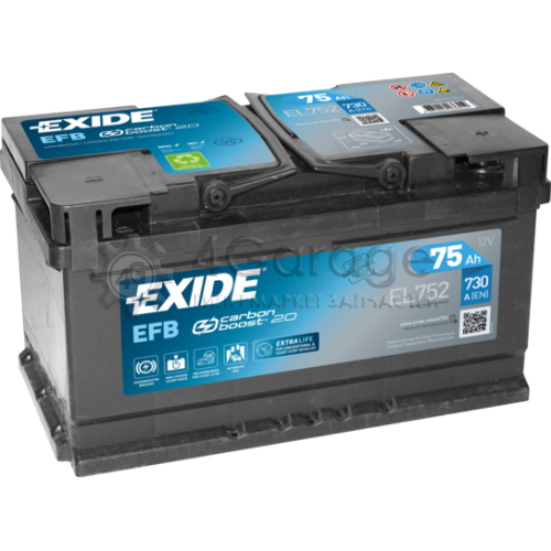 EXIDE EL752 Аккумулятор автомобильный EXIDE EL752 75 Ач в Красноярске
