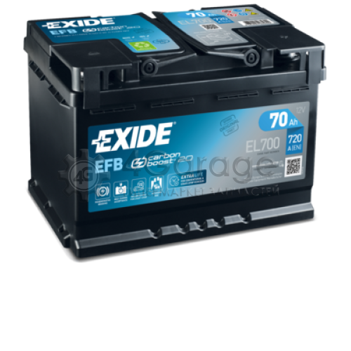 EXIDE EL700 Аккумуляторная Батарея Start Stop Efb [12v 70ah 720a B13] EXIDE