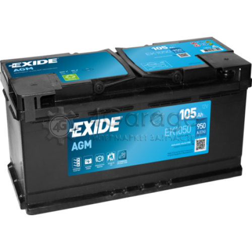 EXIDE EK1050 Аккумуляторная Батарея Exide Start&Stop Agm [12v 105ah 950a B13] EXIDE