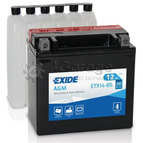 EXIDE ETX14BS Аккумулятор для мототехники EXIDE ETX14 BS 12 Ач