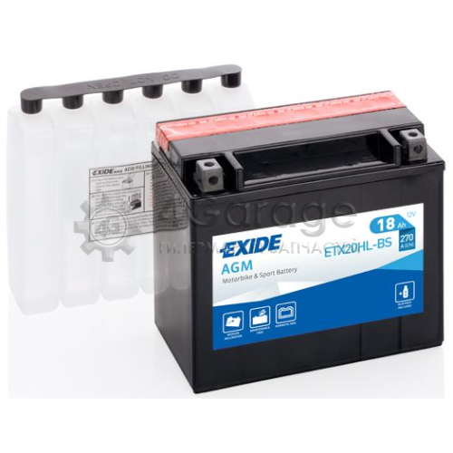 EXIDE ETX20HLBS Аккумулятор автомобильный EXIDE ETX20HL BS 18 Ач