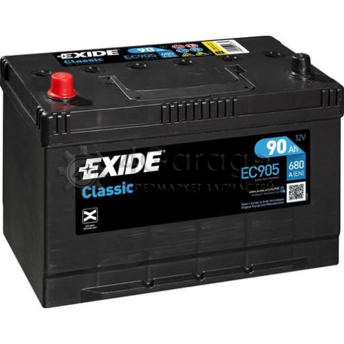 EXIDE EC905 Аккумулятор автомобильный EXIDE EC905 90 Ач