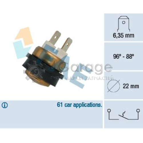 FAE 36080 Термовыключатель вентилятор радиатора