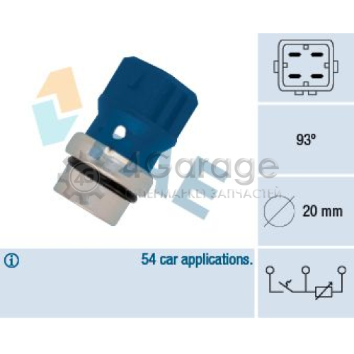 FAE 34330 Датчик температура охлаждающей жидкости