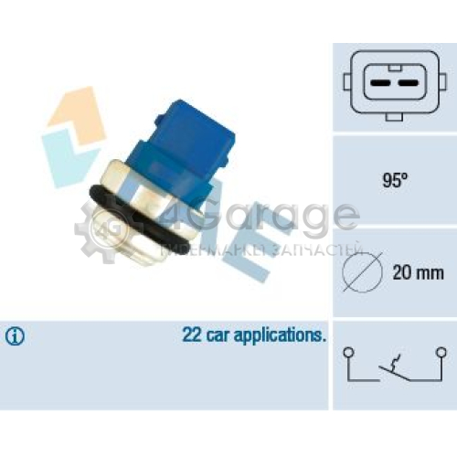 FAE 35635 термовыключатель сигнальная лампа охлаждающей жидкости