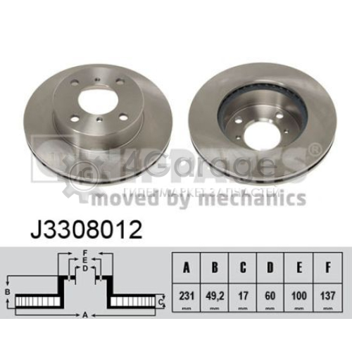 Тормозной диск NIPPARTS J3308012 в Нижнем Новгороде