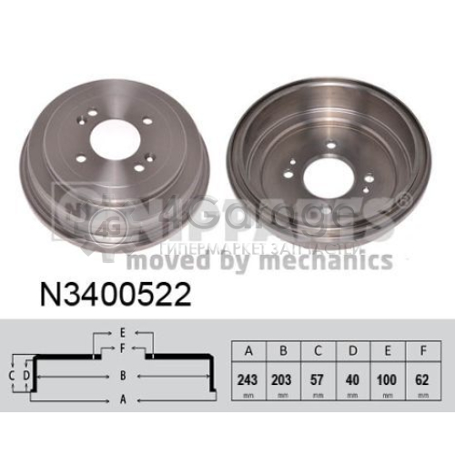Тормозной барабан NIPPARTS N3400522 в Нижнем Новгороде