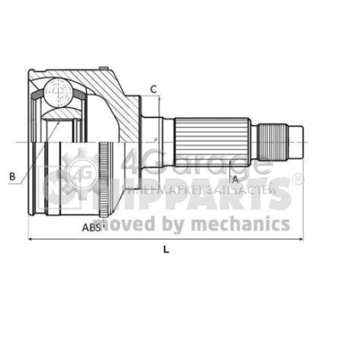 NIPPARTS N2820326 Шарнирный комплект приводной вал