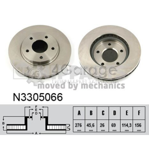 Тормозной диск NIPPARTS N3305066 в Нижнем Новгороде