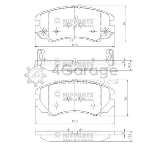 NIPPARTS J3600541 Комплект тормозных колодок дисковый тормоз в Красноярске