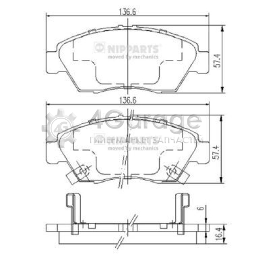 NIPPARTS J3604033 Комплект тормозных колодок дисковый тормоз в Красноярске