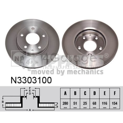 NIPPARTS N3303100 Тормозной диск в Красноярске