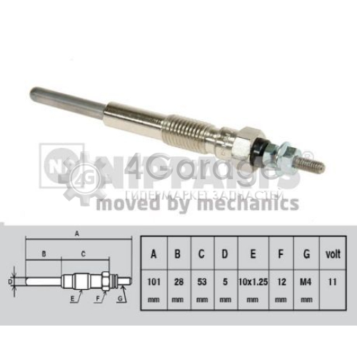 Свеча накаливания NIPPARTS J5712007 в Нижнем Новгороде