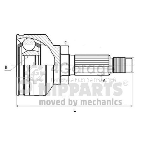 NIPPARTS J2825008 Шарнирный комплект приводной вал