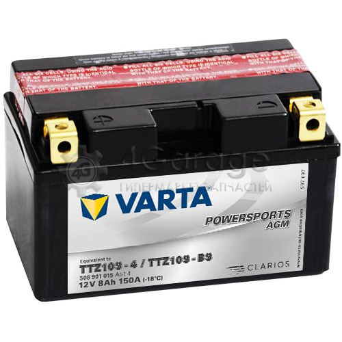 VARTA 508901015 Аккумуляторная Батарея Рус 8ah 150a 150/87/93 Ttz10s Bs Powersports Agm Moto Varta