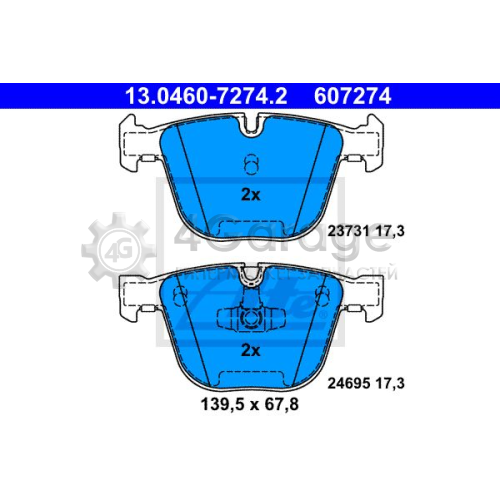 ATE 13046072742 Комплект тормозных колодок дисковый тормоз