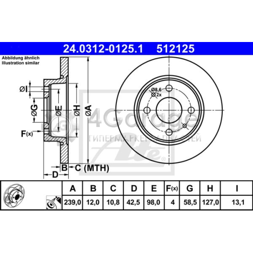 Тормозной диск PowerDisc ATE 24031201251 в Нижнем Новгороде