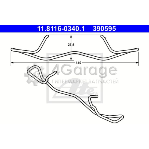 ATE 11811603401 Пружина тормозной суппорт