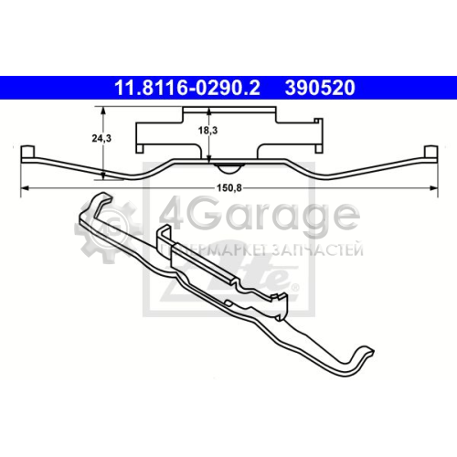 ATE 11811602902 Пружина тормозной суппорт
