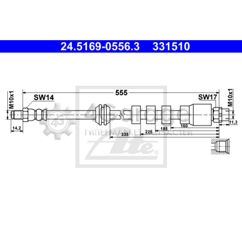ATE 24516905563 Тормозной шланг
