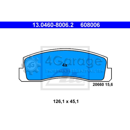 ATE 13046080062 Комплект тормозных колодок дисковый тормоз