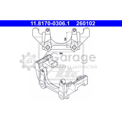 ATE 11817003061 Кронштейн корпус скобы тормоза