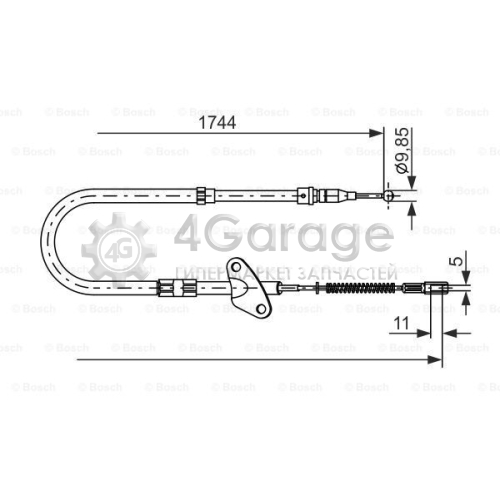 BOSCH 1987477121 Тросик cтояночный тормоз