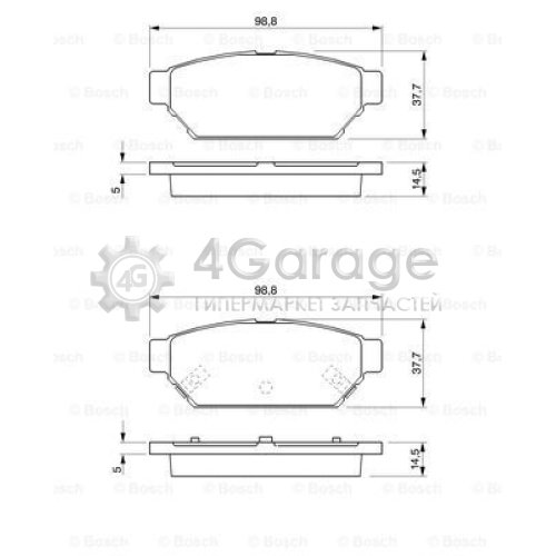 BOSCH 0986424464 Комплект тормозных колодок дисковый тормоз