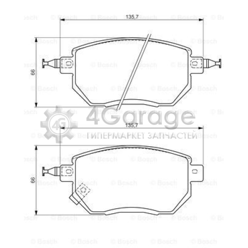 BOSCH 0986494366 Комплект тормозных колодок дисковый тормоз