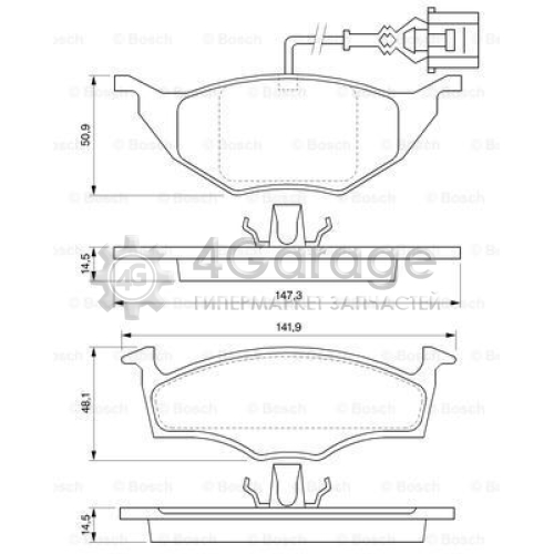 BOSCH 0986424632 Комплект тормозных колодок дисковый тормоз